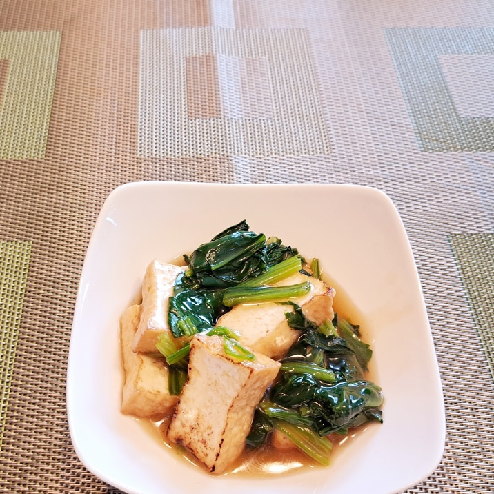 厚揚げ と ほうれん草の中華あんかけ
